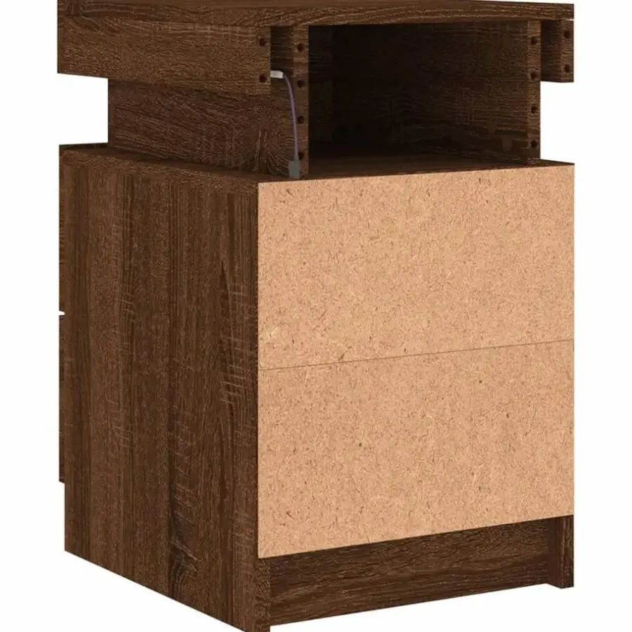 Nachtkastjes|Nachtkastjes-vidaXL - Nachtkastje - Bruin - Bewerkt hout - 2 stuks