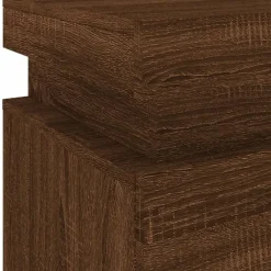 Nachtkastjes|Nachtkastjes-vidaXL - Nachtkastje - Bruin - Bewerkt hout - 2 stuks