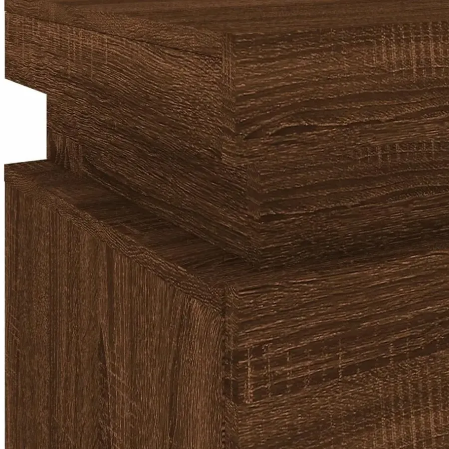Nachtkastjes|Nachtkastjes-vidaXL - Nachtkastje - Bruin - Bewerkt hout - 2 stuks