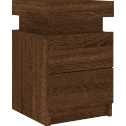 Nachtkastjes|Nachtkastjes-vidaXL - Nachtkastje - Bruin - Bewerkt hout - 2 stuks