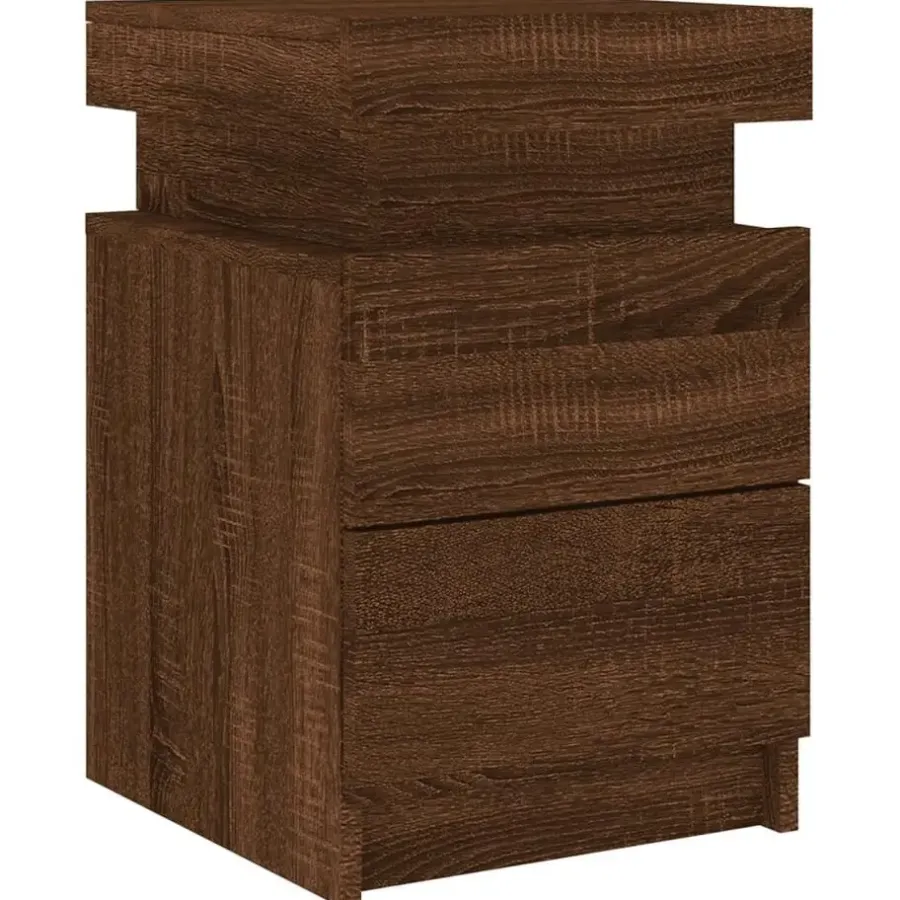 Nachtkastjes|Nachtkastjes-vidaXL - Nachtkastje - Bruin - Bewerkt hout - 2 stuks