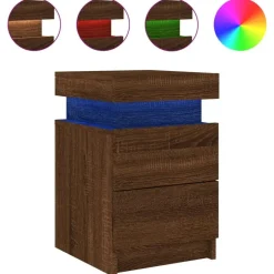 Nachtkastjes|Nachtkastjes-vidaXL - Nachtkastje - Bruin - Bewerkt hout - 2 stuks