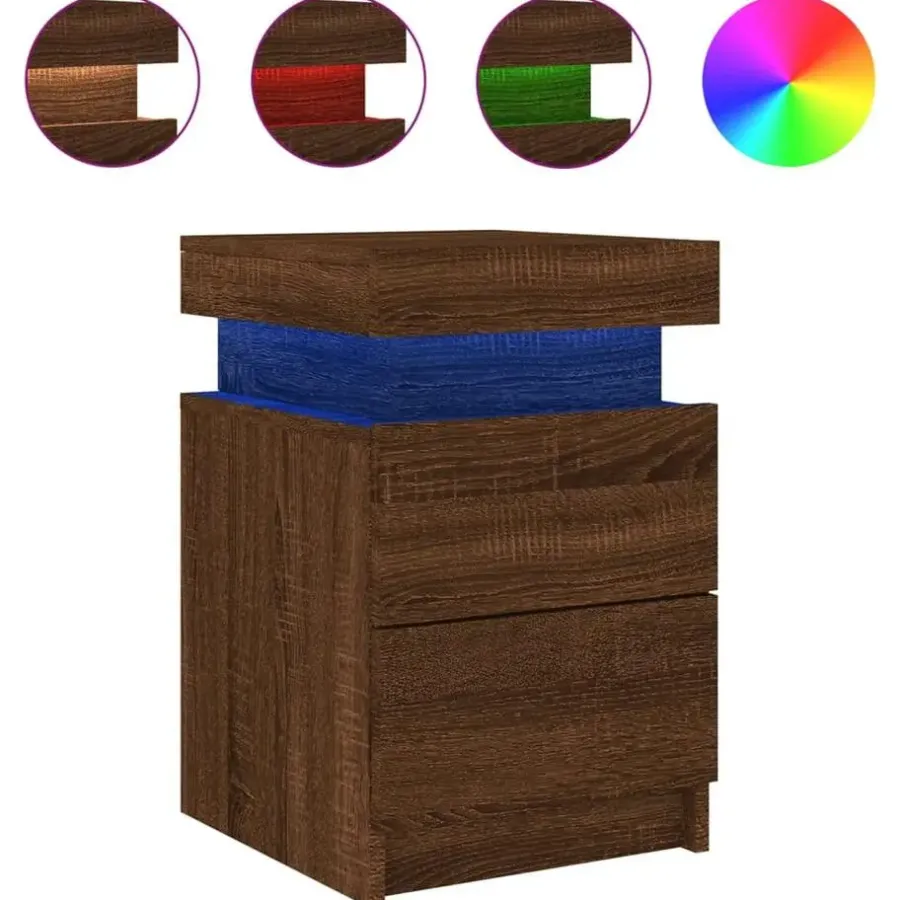 Nachtkastjes|Nachtkastjes-vidaXL - Nachtkastje - Bruin - Bewerkt hout - 2 stuks