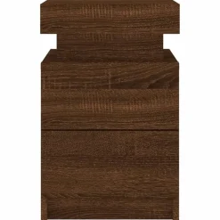 Nachtkastjes|Nachtkastjes-vidaXL - Nachtkastje - Bruin - Bewerkt hout - 2 stuks