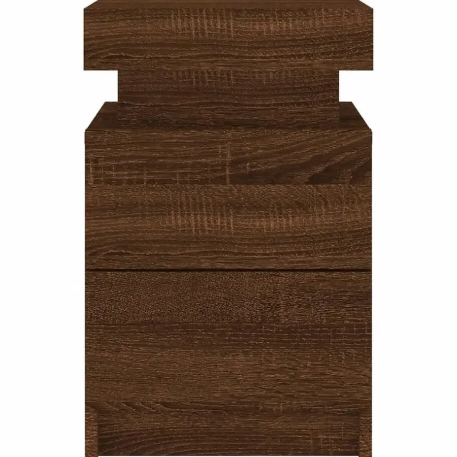 Nachtkastjes|Nachtkastjes-vidaXL - Nachtkastje - Bruin - Bewerkt hout - 2 stuks