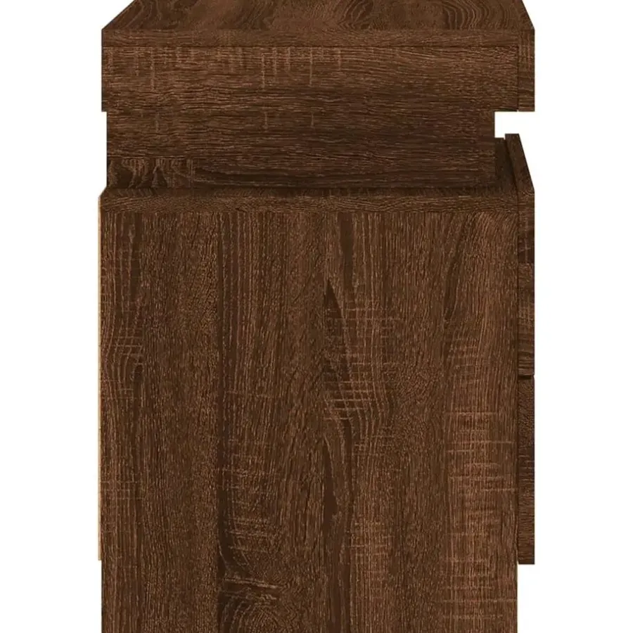 Nachtkastjes|Nachtkastjes-vidaXL - Nachtkastje - Bruin - Bewerkt hout - 2 stuks