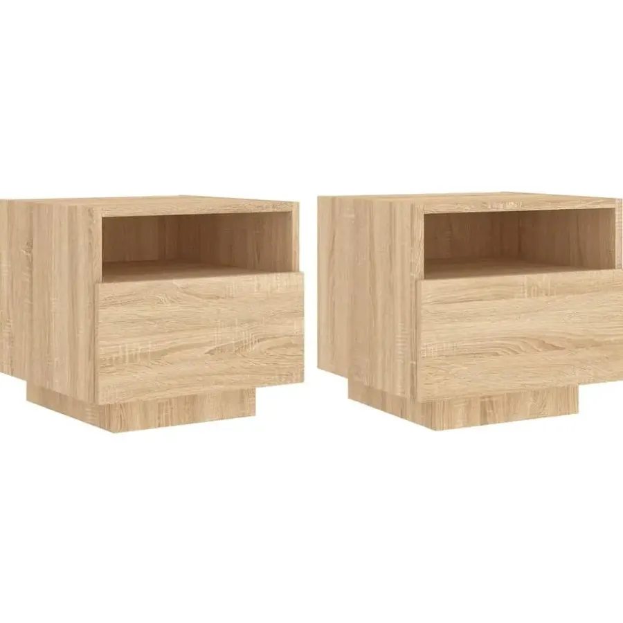 Nachtkastjes|Nachtkastjes-vidaXL - Nachtkastje - Bruin - Bewerkt hout - 2 stuks