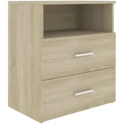 vidaXL - Nachtkastje - Bruin - Bewerkt hout - 2 stuks