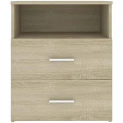 vidaXL - Nachtkastje - Bruin - Bewerkt hout - 2 stuks