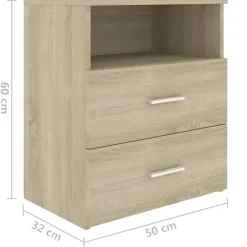 vidaXL - Nachtkastje - Bruin - Bewerkt hout - 2 stuks