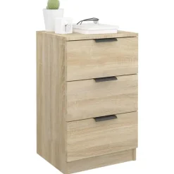 vidaXL - Nachtkastje - Bruin - Bewerkt hout - 2 stuks