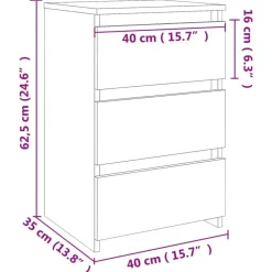 vidaXL - Nachtkastje - Bruin - Bewerkt hout - 2 stuks