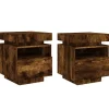 vidaXL - Nachtkastje - Bruin - Bewerkt hout - 2 stuks