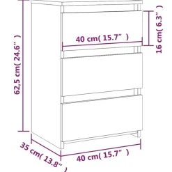 Nachtkastjes|Nachtkastjes-vidaXL - Nachtkastje - Grijs - Bewerkt hout - 2 stuks