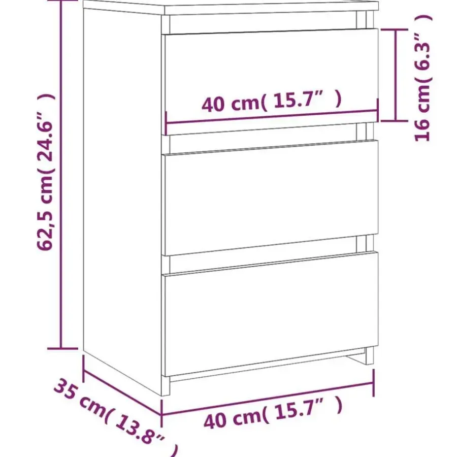 Nachtkastjes|Nachtkastjes-vidaXL - Nachtkastje - Grijs - Bewerkt hout - 2 stuks