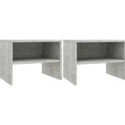 vidaXL - Nachtkastje - Grijs - Bewerkt hout - 2 stuks