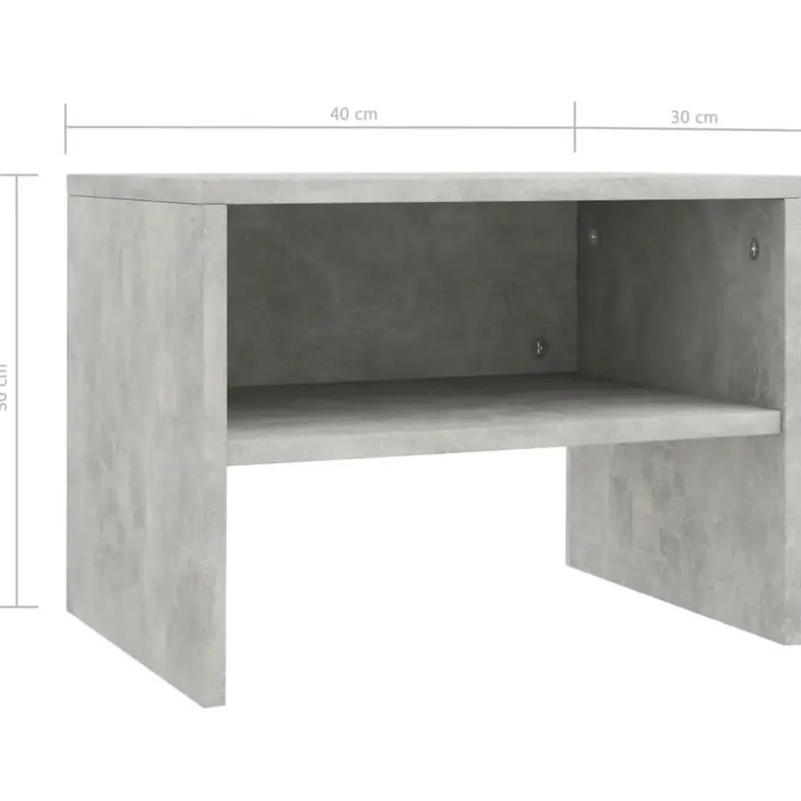 vidaXL - Nachtkastje - Grijs - Bewerkt hout - 2 stuks