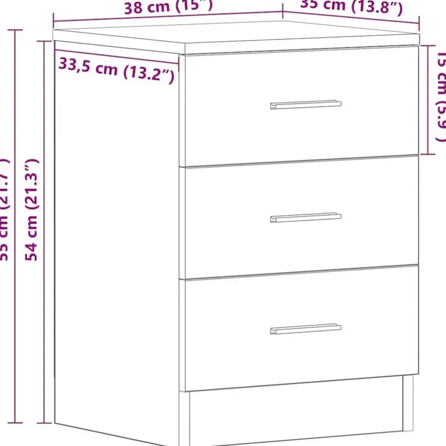 Nachtkastjes|Nachtkastjes-vidaXL - Nachtkastje - Wit - Bewerkt hout