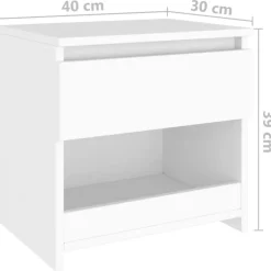 Nachtkastjes|Nachtkastjes-vidaXL - Nachtkastje - Wit - Bewerkt hout - 2 stuks