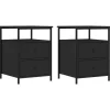 vidaXL - Nachtkastje - Zwart - Bewerkt hout - 2 stuks