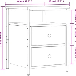 vidaXL - Nachtkastje - Zwart - Bewerkt hout - 2 stuks