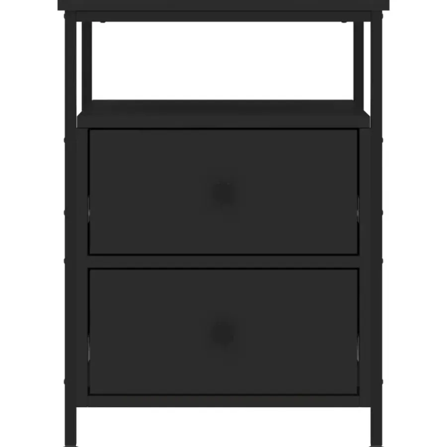 vidaXL - Nachtkastje - Zwart - Bewerkt hout - 2 stuks