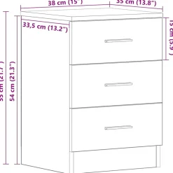 vidaXL - Nachtkastje - Zwart - Bewerkt hout - 2 stuks