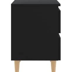Nachtkastjes|Nachtkastjes-vidaXL - Nachtkastje - Zwart - Grenenhout