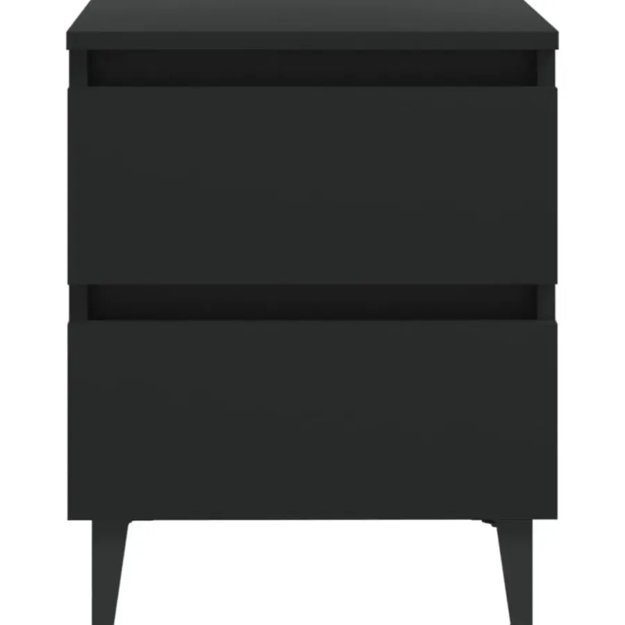 vidaXL - Nachtkastje - Zwart - Bewerkt hout - 2 stuks