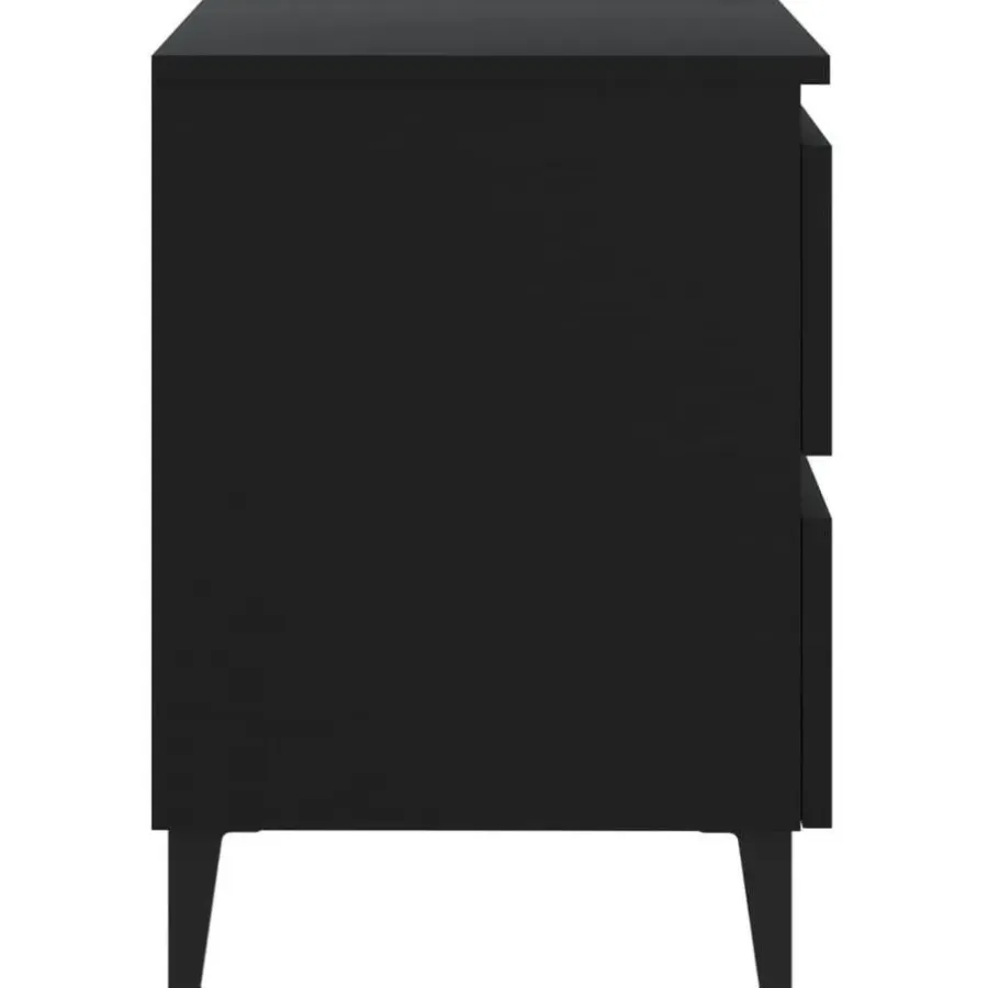 vidaXL - Nachtkastje - Zwart - Bewerkt hout - 2 stuks