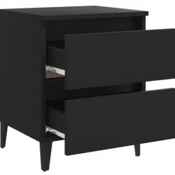 vidaXL - Nachtkastje - Zwart - Bewerkt hout - 2 stuks