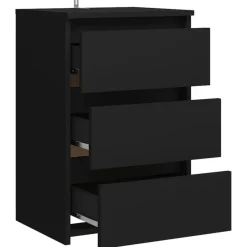 vidaXL - Nachtkastje - Zwart - Bewerkt hout