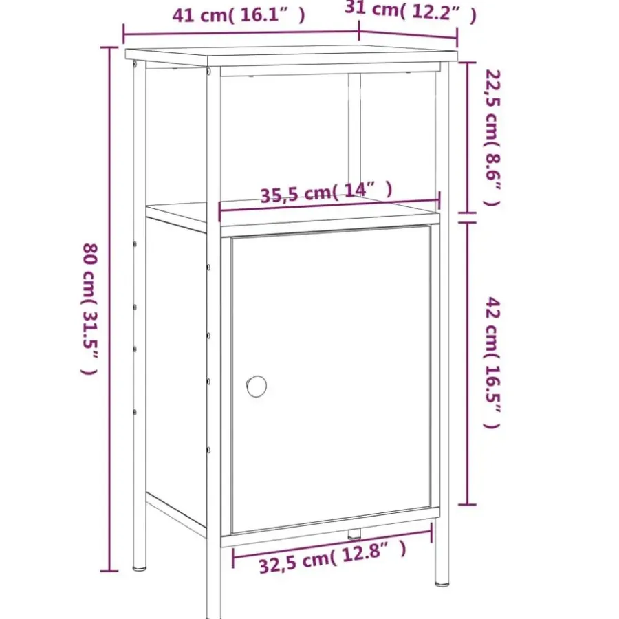 vidaXL - Nachtkastje - Zwart - Bewerkt hout - 2 stuks