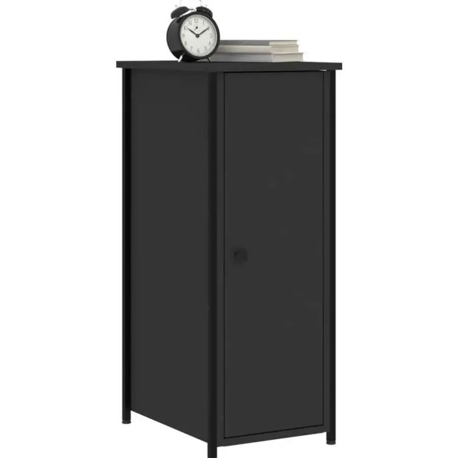vidaXL - Nachtkastje - Zwart - Bewerkt hout - 2 stuks