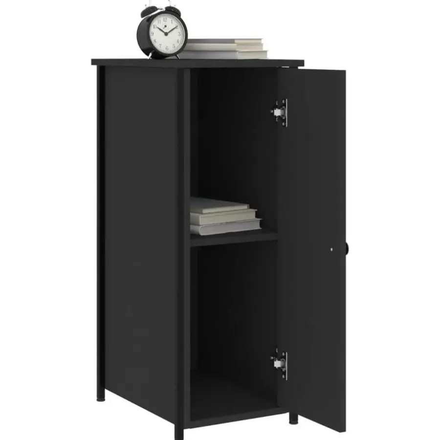vidaXL - Nachtkastje - Zwart - Bewerkt hout - 2 stuks