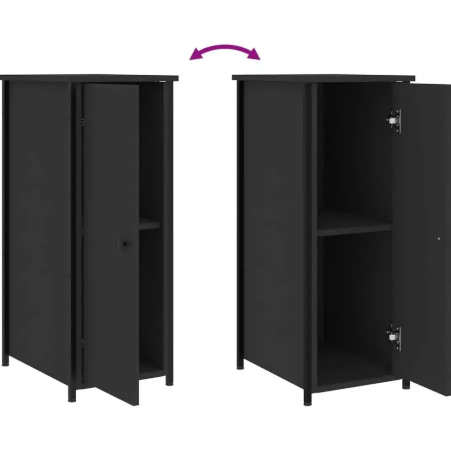 vidaXL - Nachtkastje - Zwart - Bewerkt hout - 2 stuks