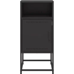 Nachtkastjes|Nachtkastjes-vidaXL - Nachtkastje - Zwart - Staal - 2 stuks