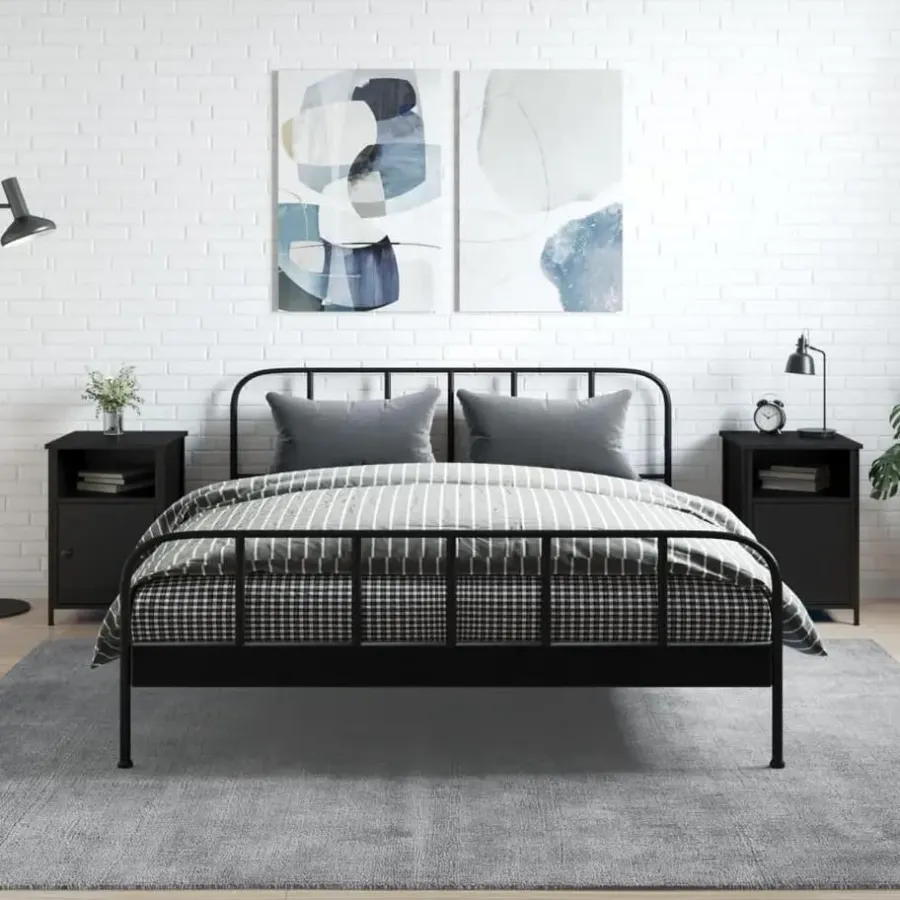 vidaXL - Nachtkastjes - Zwart - Bewerkt hout - 40 x 42 x 60 cm - 2 stuks