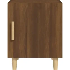 Nachtkastjes|Nachtkastjes-vidaXL - Nachtkastjes met houten poten - Bruin eiken - 40x40x50 cm - 2 stuks