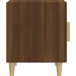 Nachtkastjes|Nachtkastjes-vidaXL - Nachtkastjes met houten poten - Bruin eiken - 40x40x50 cm - 2 stuks