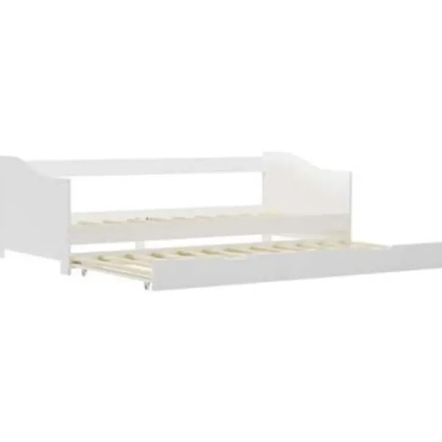 1-Persoons Bedden-vidaXL - Onderschuifbed - Wit - Grenenhout - 90x200 cm