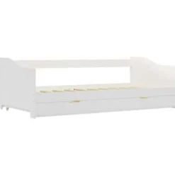 1-Persoons Bedden-vidaXL - Onderschuifbed - Wit - Grenenhout - 90x200 cm