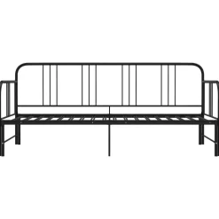 1-Persoons Bedden-vidaXL - Onderschuifbed - Zwart - Metaal - 90x200 cm