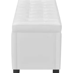 vidaXL - Opberg Hocker - Wit - Kunstleer