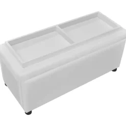 vidaXL - Opberg Hocker - Wit - Kunstleer