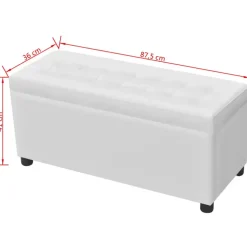 vidaXL - Opberg Hocker - Wit - Kunstleer