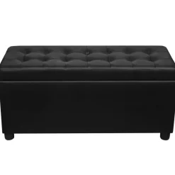 vidaXL - Opberg Hocker - Zwart - Kunstleer