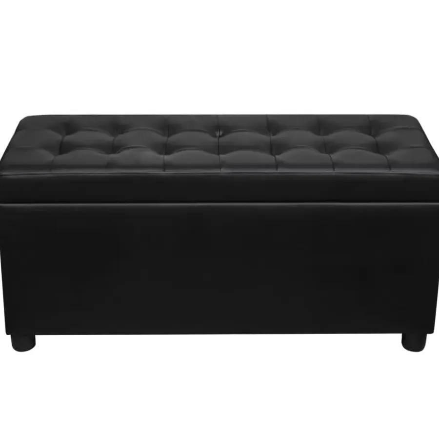 vidaXL - Opberg Hocker - Zwart - Kunstleer
