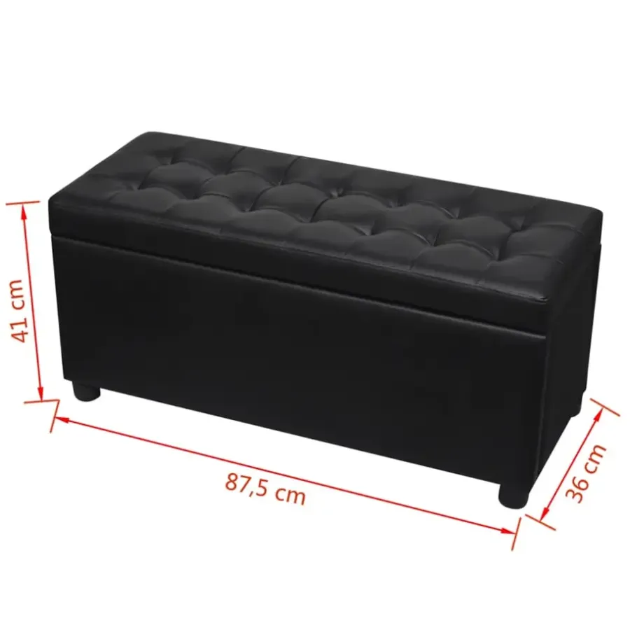 vidaXL - Opberg Hocker - Zwart - Kunstleer