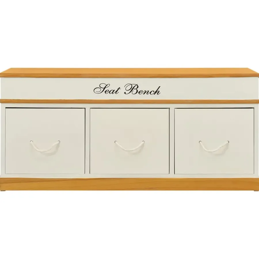 vidaXL - Opbergbank - Wit - Hout
